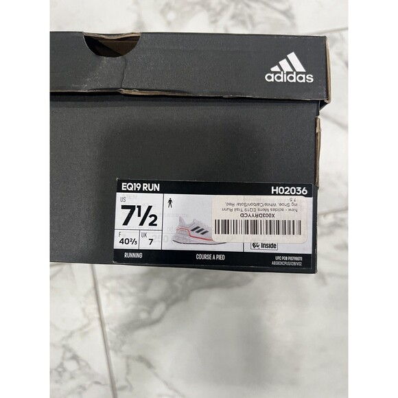 New Adidas EQ19 Run Mens Shoes Size 7.5 White Solar Running Sneakers New H02036 - Picture 6 of 6